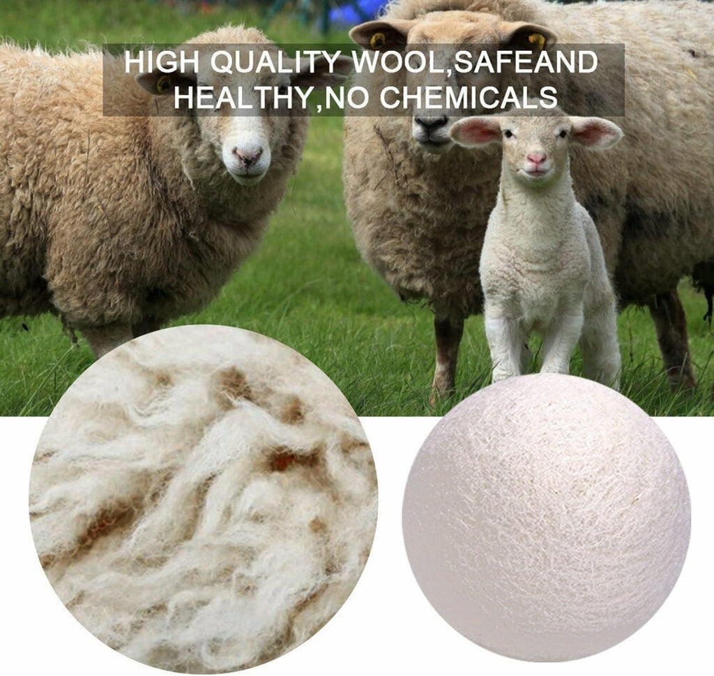 Wool dryer balls made from high quality natural sheep wool, no chemicals
