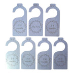 Baby Closet Divider Set showing all 7 age labels: Newborn, 0-3, 3-6, 6-9, 9-12, 12-18, 18-24 months