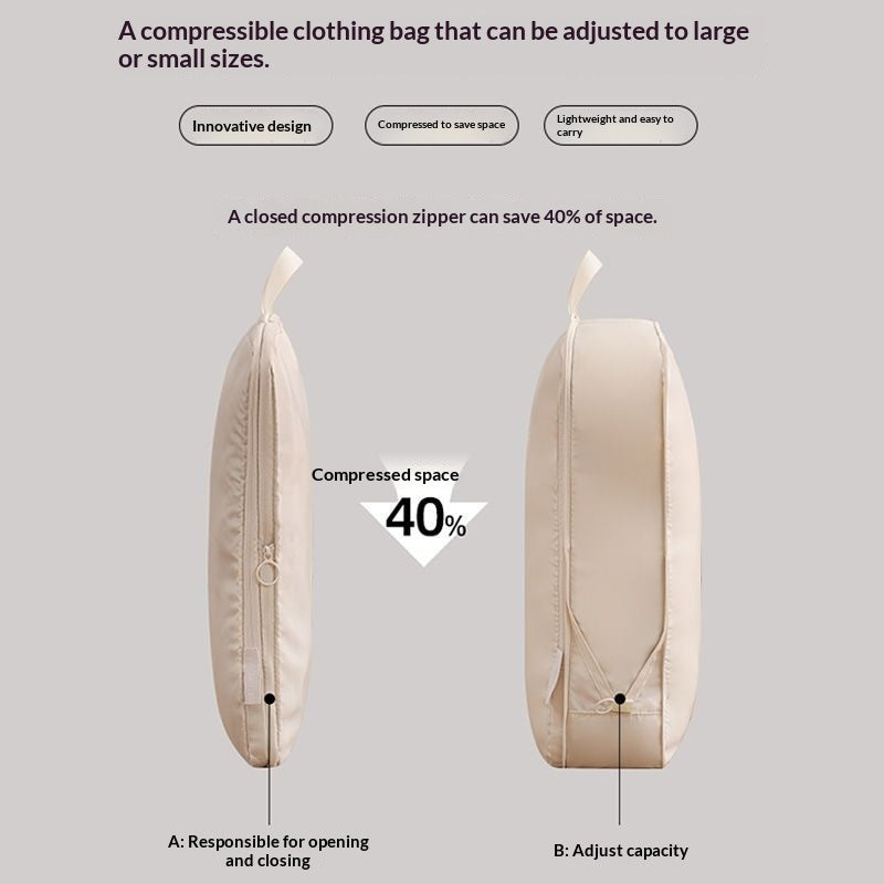 PackSmart Packing Cubes compression zipper closed saves 40 percent space