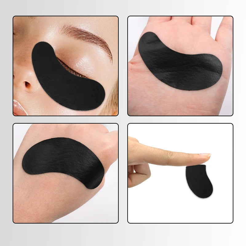 50Pairs Eyelash Pad Black Gel Hydrogel Eye Patch Grafting Under Eye Paper Sticker UV Pads Eye Protection