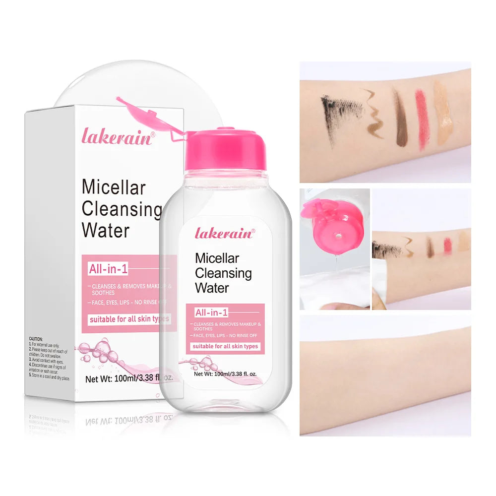Micellar Cleansing Water-Gentle Makeup Remover for Face & Eyes-Effectively Removes Waterproof Mascara & Long-Lasting Lipstick