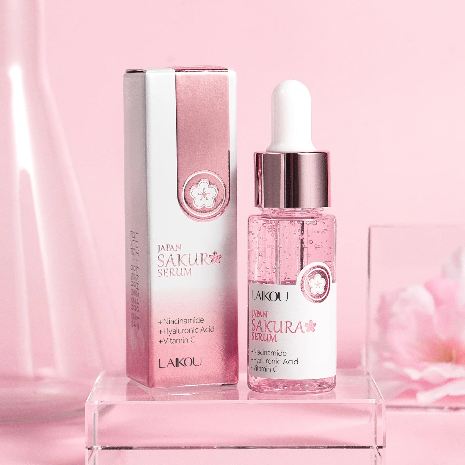 japan sakura extract serum minimizes pores brightens skin hydrating care radiance booster long lasting effect 17ml