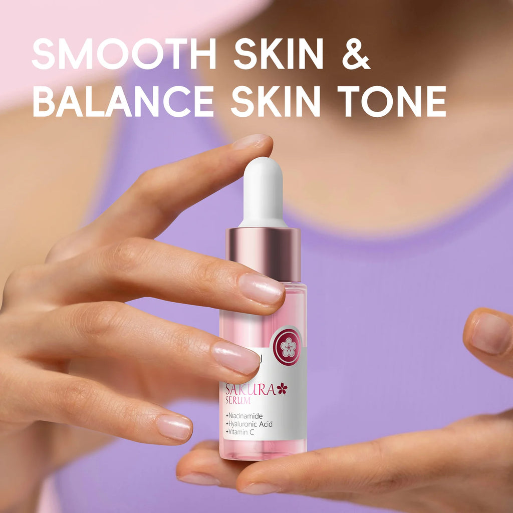 Japan Sakura Extract Serum Minimizes Pores Brightens Skin Hydrating Care Radiance Booster Long Lasting Effect 17ml