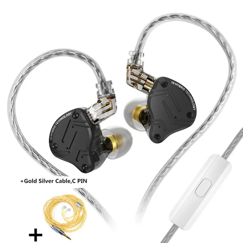 KZ ZS10 PRO X HIFI Metal Headset Hybrid In-ear Earphone Sport Noise Cancelling Headset Bass Earbuds KZ ZSN PRO AS16 PRO AS12 ZSX