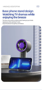 Mini Handheld Fan USB Fast Charging Portable Air Calculating Fan Mute Personal Highspeed Fan for Travel Outdoor Activities