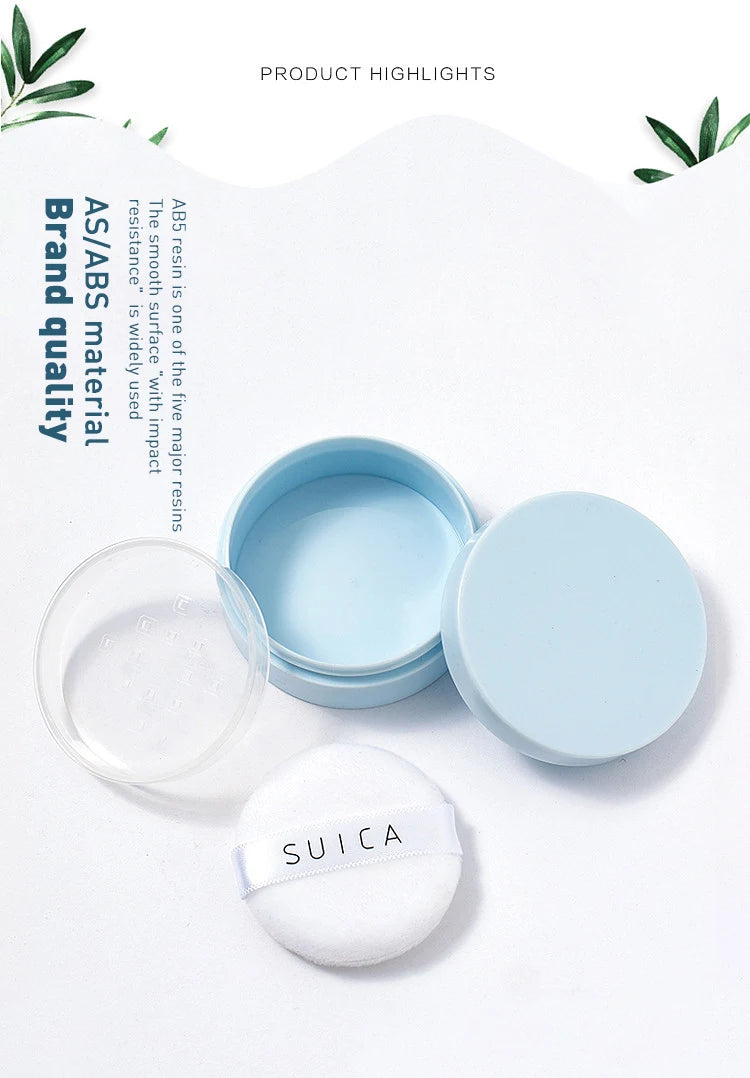 5g Macaron Loose Powder Case Packaging Dispenser Box Talcum Powder Empty Container Mini Portable Makeup Puffs Tools Set