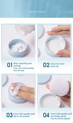 5g Macaron Loose Powder Case Packaging Dispenser Box Talcum Powder Empty Container Mini Portable Makeup Puffs Tools Set