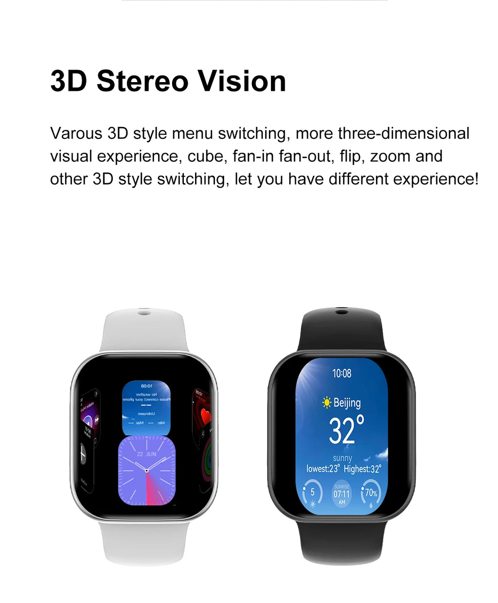 New DT Watch 10 Smartwatch 16GB Large Memory NFC 3D Stereo Vision Compass Muiti-Sport Mode Waterproof Bluetooth call Smartwatch