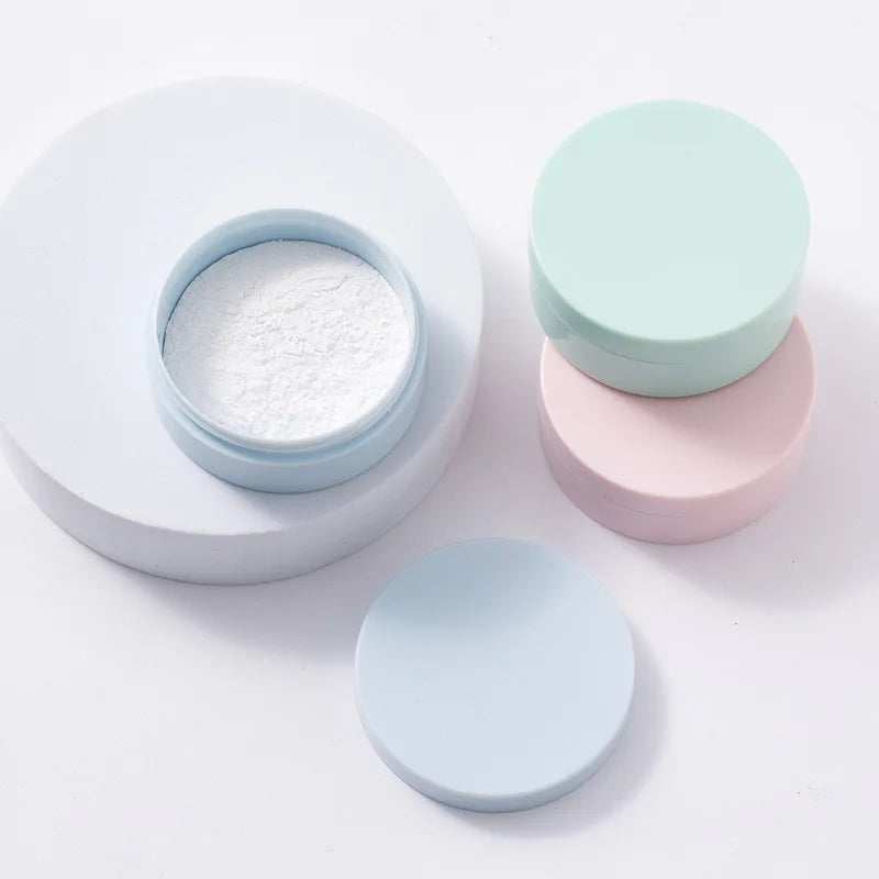 5g Macaron Loose Powder Case Packaging Dispenser Box Talcum Powder Empty Container Mini Portable Makeup Puffs Tools Set