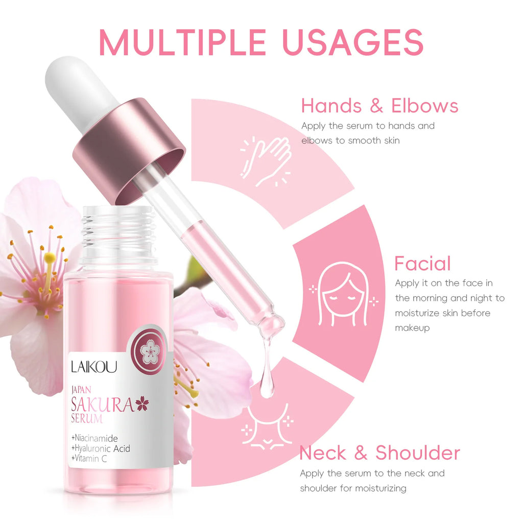 Japan Sakura Extract Serum Minimizes Pores Brightens Skin Hydrating Care Radiance Booster Long Lasting Effect 17ml