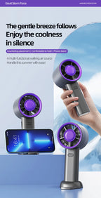 Mini Handheld Fan USB Fast Charging Portable Air Calculating Fan Mute Personal Highspeed Fan for Travel Outdoor Activities