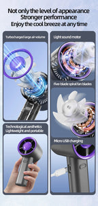 Mini Handheld Fan USB Fast Charging Portable Air Calculating Fan Mute Personal Highspeed Fan for Travel Outdoor Activities