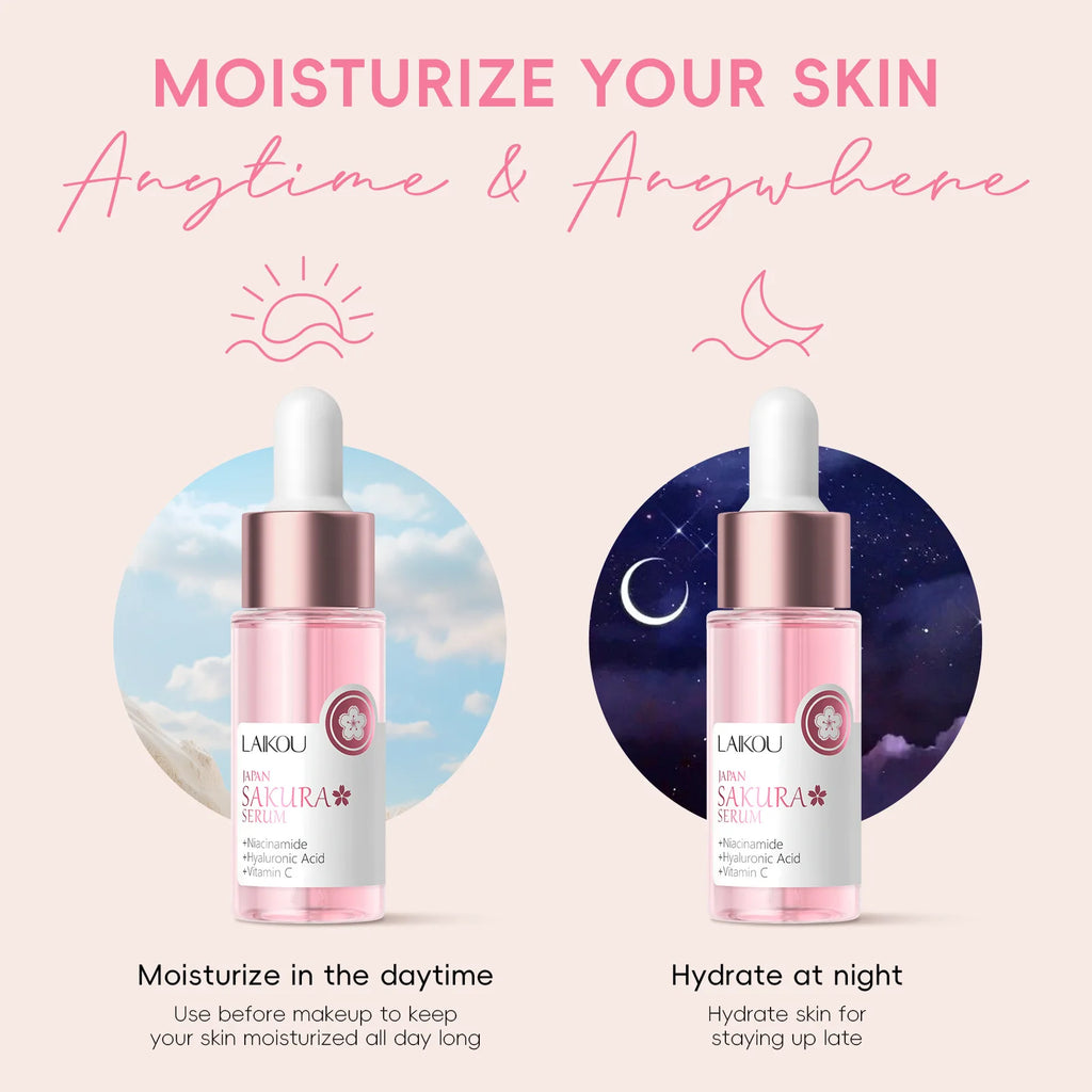 Japan Sakura Extract Serum Minimizes Pores Brightens Skin Hydrating Care Radiance Booster Long Lasting Effect 17ml