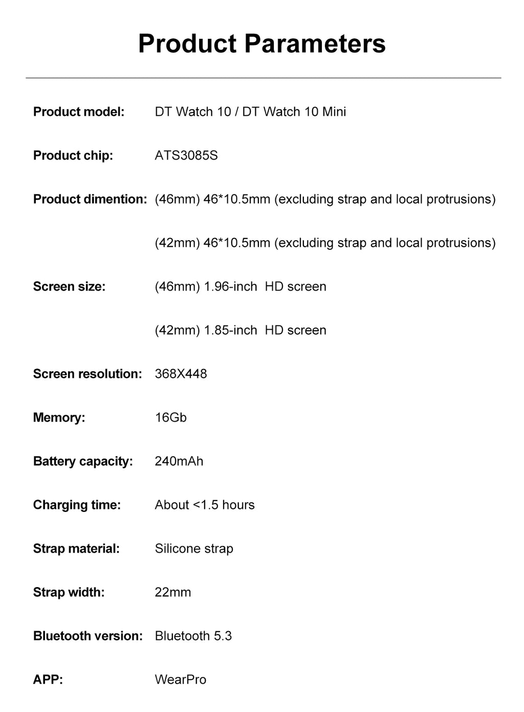 New DT Watch 10 Smartwatch 16GB Large Memory NFC 3D Stereo Vision Compass Muiti-Sport Mode Waterproof Bluetooth call Smartwatch
