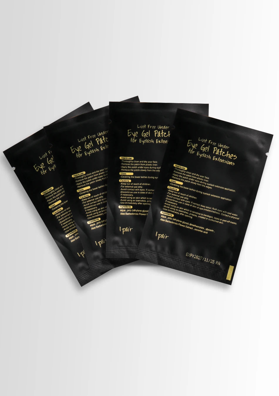 50Pairs Eyelash Pad Black Gel Hydrogel Eye Patch Grafting Under Eye Paper Sticker UV Pads Eye Protection
