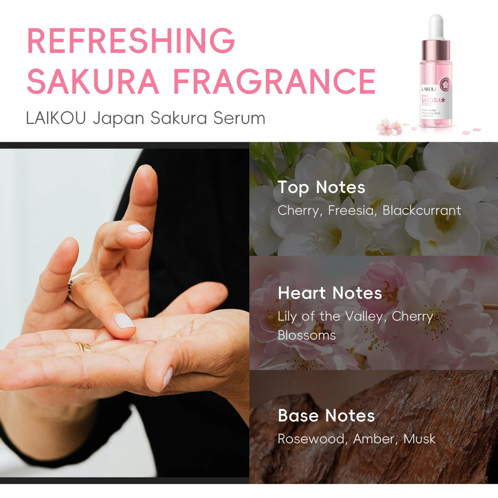 Japan Sakura Extract Serum Minimizes Pores Brightens Skin Hydrating Care Radiance Booster Long Lasting Effect 17ml
