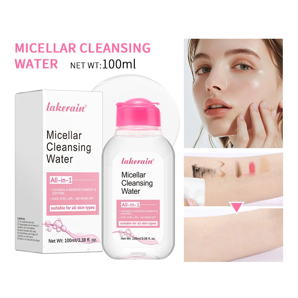 Micellar Cleansing Water-Gentle Makeup Remover for Face & Eyes-Effectively Removes Waterproof Mascara & Long-Lasting Lipstick