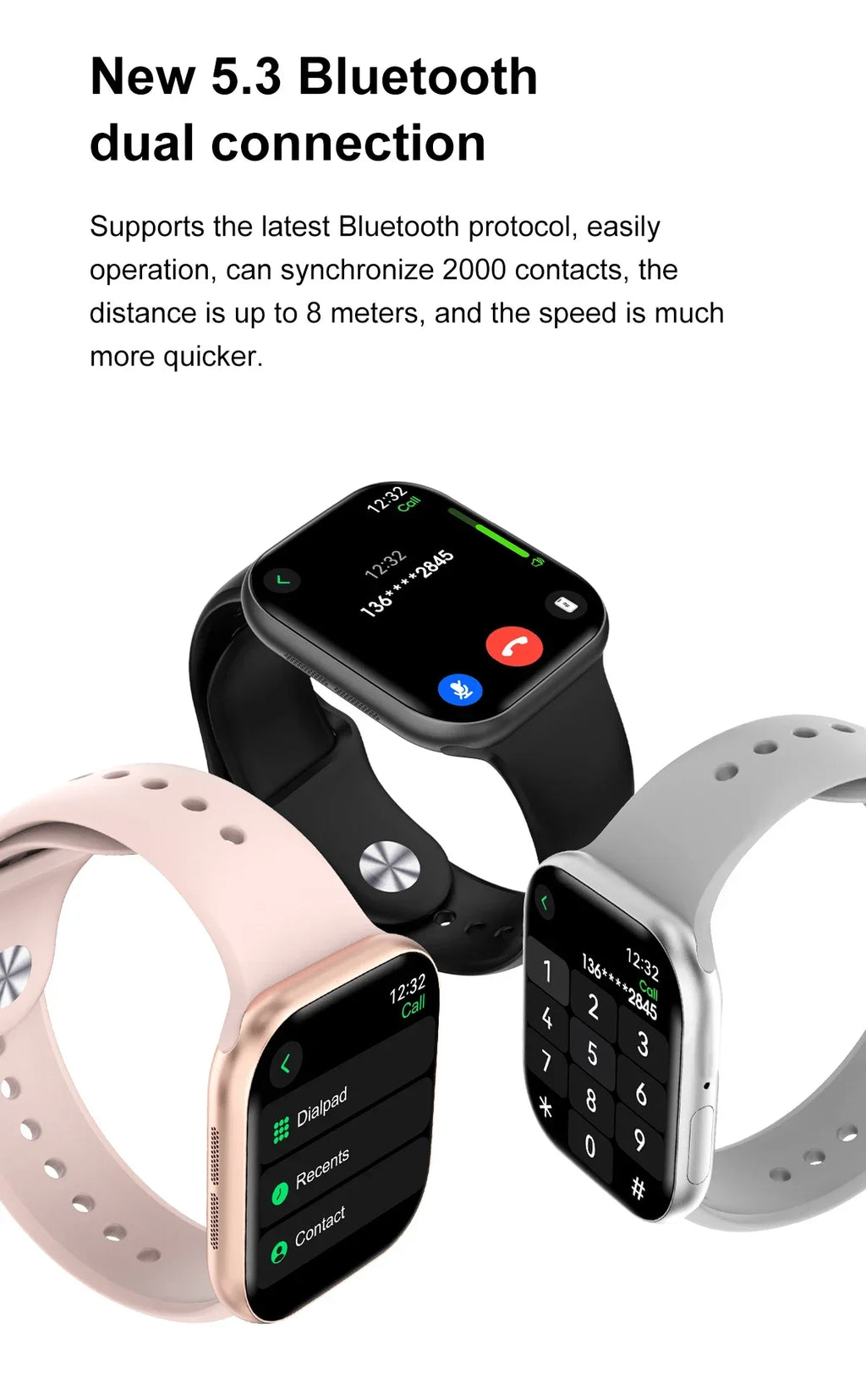 New DT Watch 10 Smartwatch 16GB Large Memory NFC 3D Stereo Vision Compass Muiti-Sport Mode Waterproof Bluetooth call Smartwatch