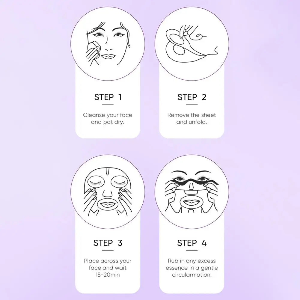 5pcs Hyaluronic Acid Collagen Face Mask skincare Moisturizing Hydrating Facial Masks Sheet Mask Skin Care