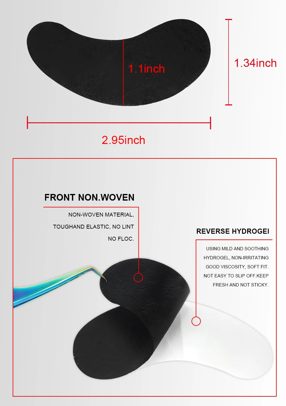 50Pairs Eyelash Pad Black Gel Hydrogel Eye Patch Grafting Under Eye Paper Sticker UV Pads Eye Protection