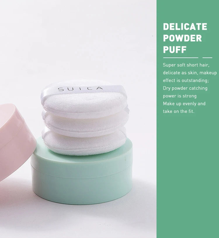 5g Macaron Loose Powder Case Packaging Dispenser Box Talcum Powder Empty Container Mini Portable Makeup Puffs Tools Set