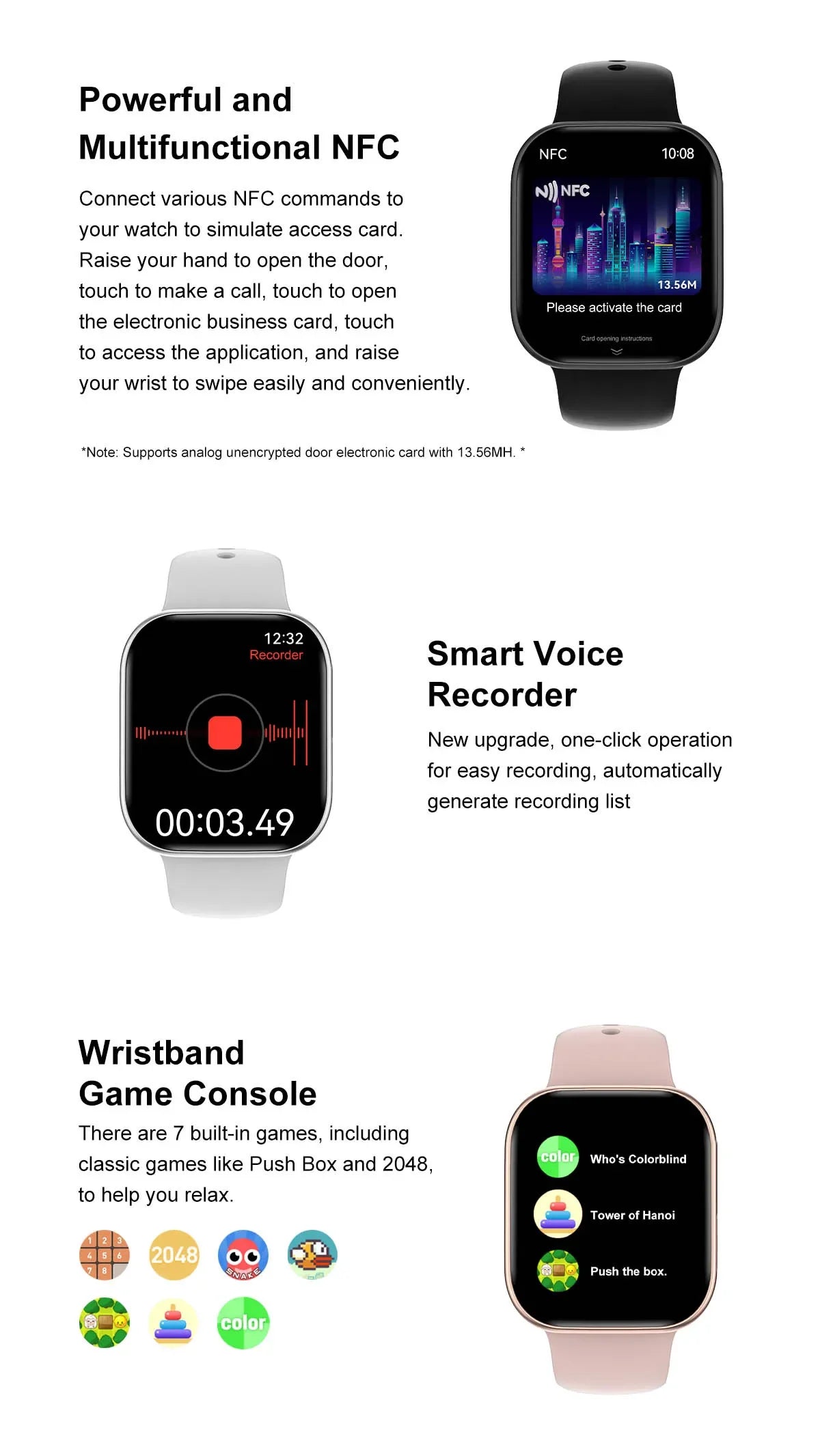 New DT Watch 10 Smartwatch 16GB Large Memory NFC 3D Stereo Vision Compass Muiti-Sport Mode Waterproof Bluetooth call Smartwatch