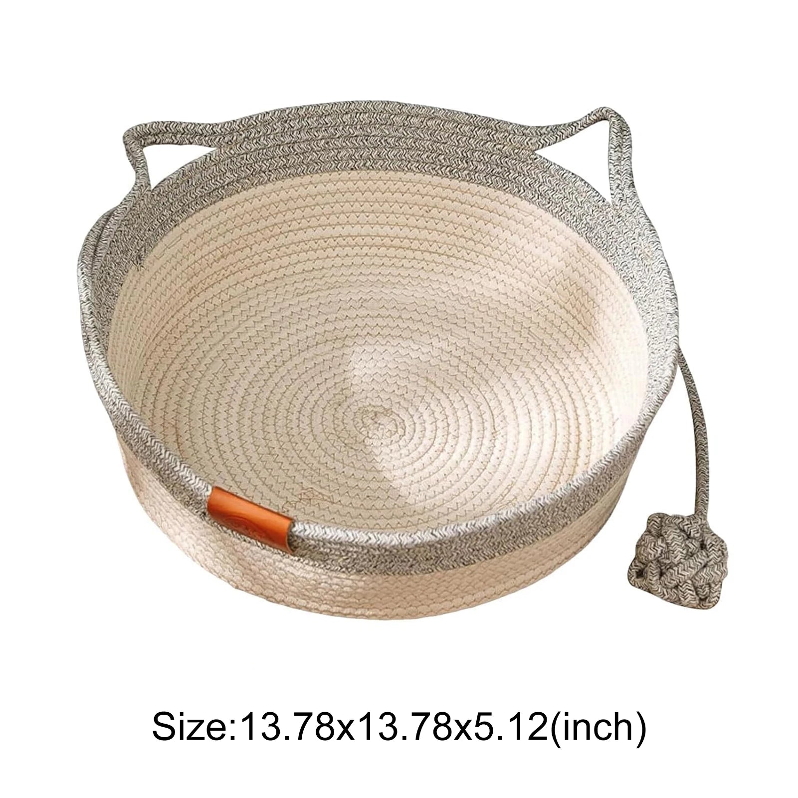 Gray woven rattan cat bed