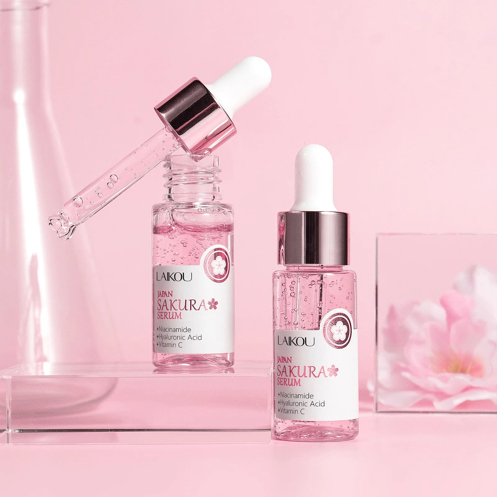 Japan Sakura Extract Serum Minimizes Pores Brightens Skin Hydrating Care Radiance Booster Long Lasting Effect 17ml