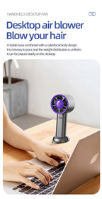 Mini Handheld Fan USB Fast Charging Portable Air Calculating Fan Mute Personal Highspeed Fan for Travel Outdoor Activities