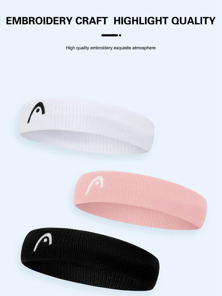 HEAD Tennis Sports Headbands Fitness Sweatband Badminton Yoga Basketball Running Sweatproof Sweat Hairbands For Men and Women
