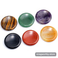 Six natural polished worry stones with thumb grooves in assorted colours | Snagworthy.store