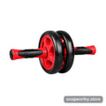 Red and black dual-wheel ab roller with foam handles | Snagworthy.store