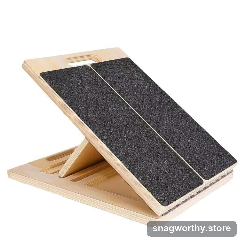 Wooden adjustable slant board with black anti-slip surface | Snagworthy.store