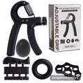 Five-piece black hand grip training set with adjustable gripper and accessories | Snagworthy.store