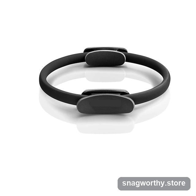 Black Pilates resistance ring with padded grip handles | Snagworthy.store