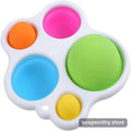 White flower-shaped fidget pod with five colourful silicone bubbles | Snagworthy.store