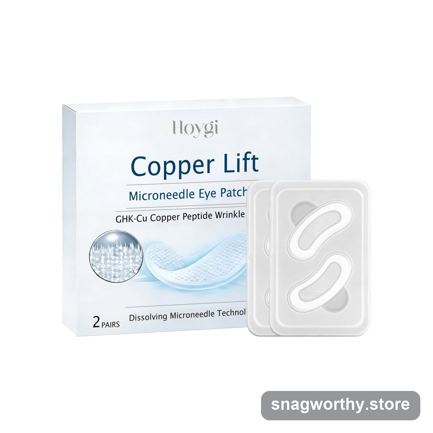 Copper Lift microneedle eye patches box and patches | Snagworthy.store