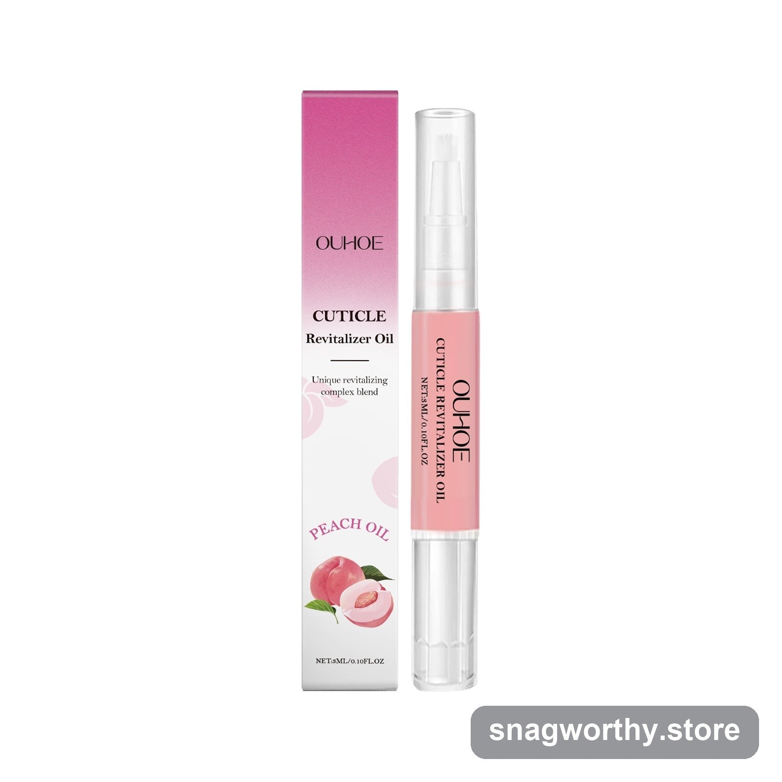 Peach oil cuticle revitalizer pen and box | Snagworthy.store