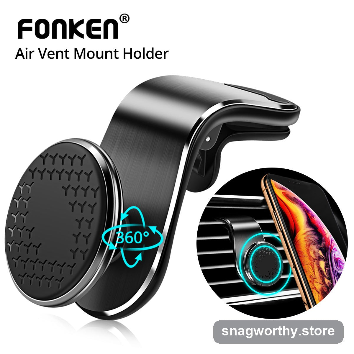 Magnetic car phone mount rotation angle | Snagworthy.store