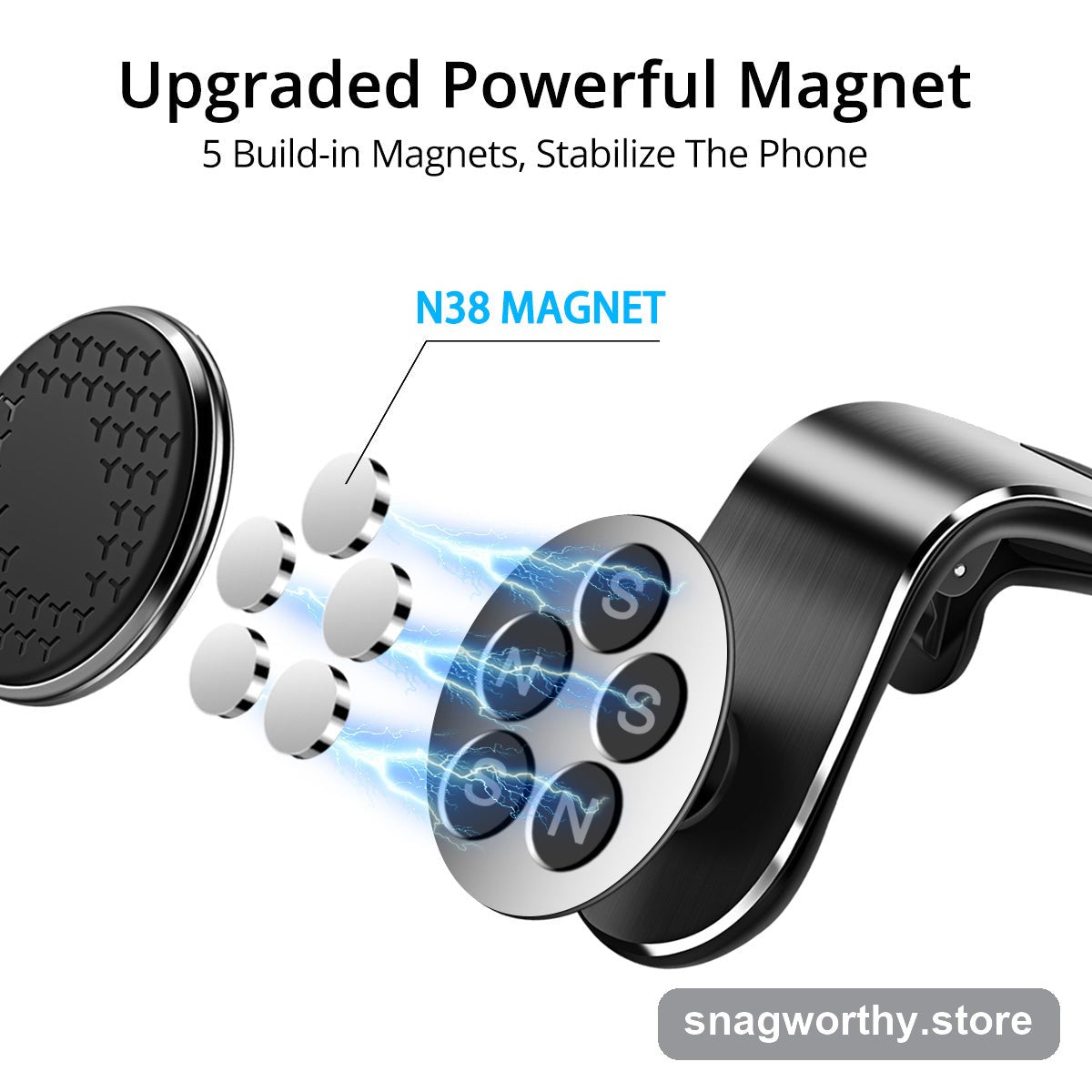Magnetic car phone mount colour options | Snagworthy.store