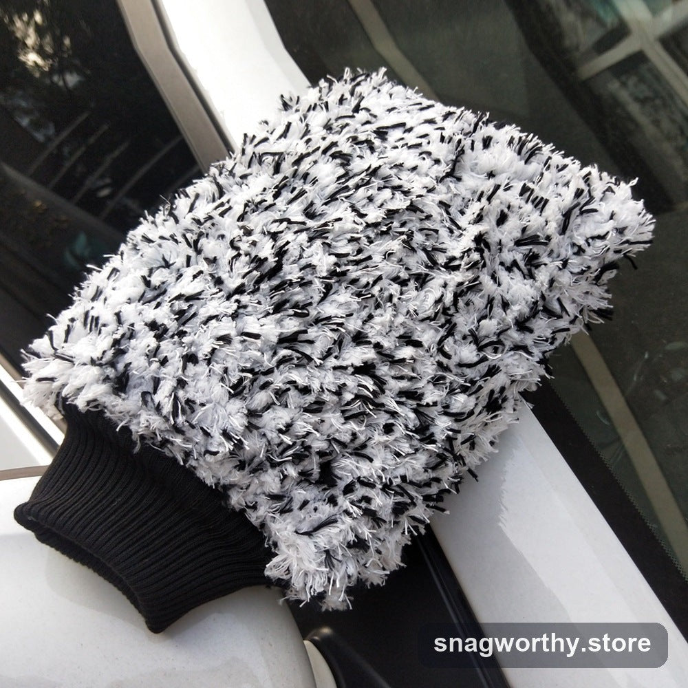 Coral fleece car wash mitt glove | Snagworthy.store