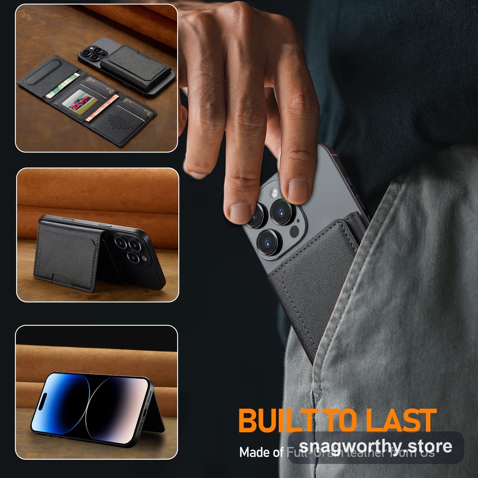 MagSafe magnetic card holder with cards | Snagworthy.store