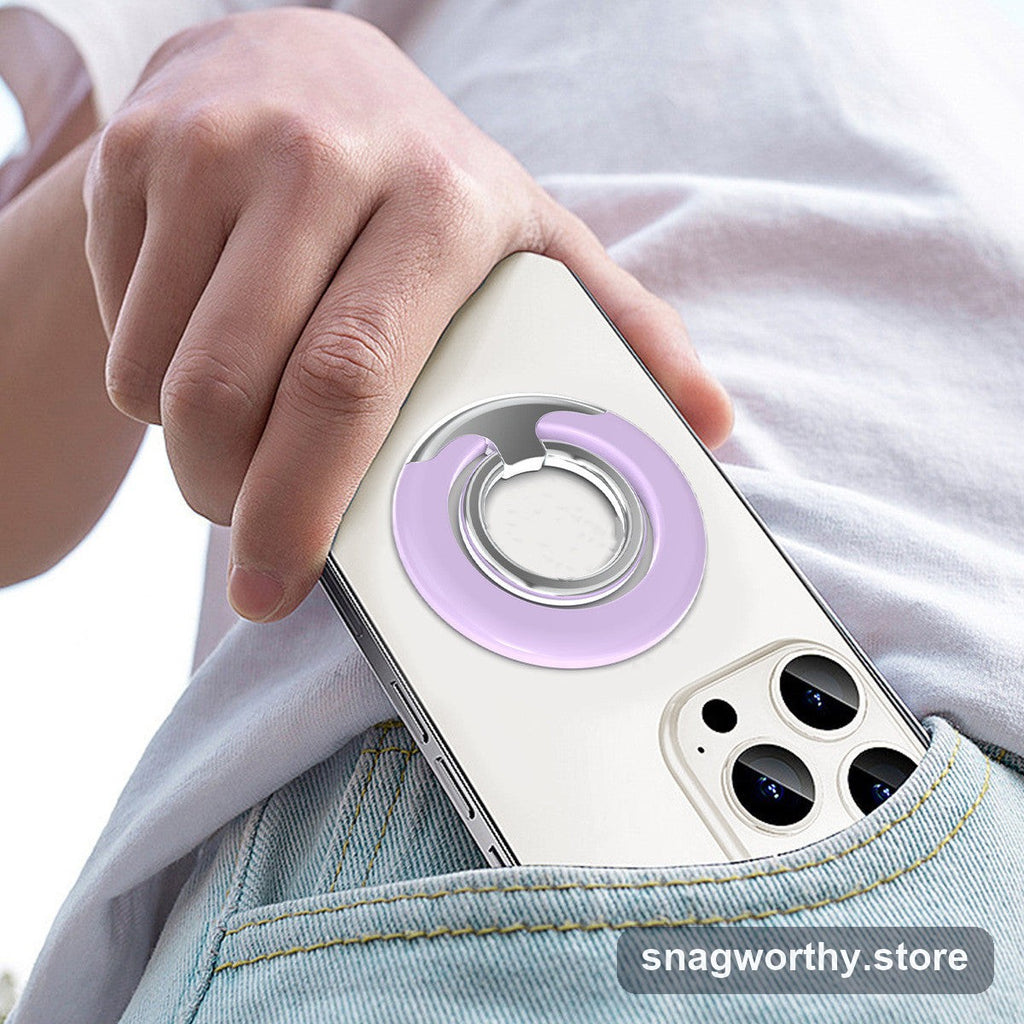 Magnetic phone ring stand folded flat | Snagworthy.store