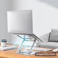 Foldable aluminum laptop stand with laptop | Snagworthy.store