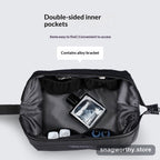 Toiletry bag hanging open with compartments | Snagworthy.store