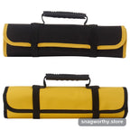 Canvas tool roll organizer unrolled with pockets | Snagworthy.store