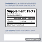 Citrulline Capsules label detail | Snagworthy.store