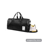 Gym Duffel Bag shoe compartment open | Snagworthy.store
