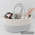 Woven rope nursery diaper caddy with handles | Snagworthy.store