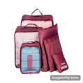 Five-piece travel packing cube set in burgundy | Snagworthy.store